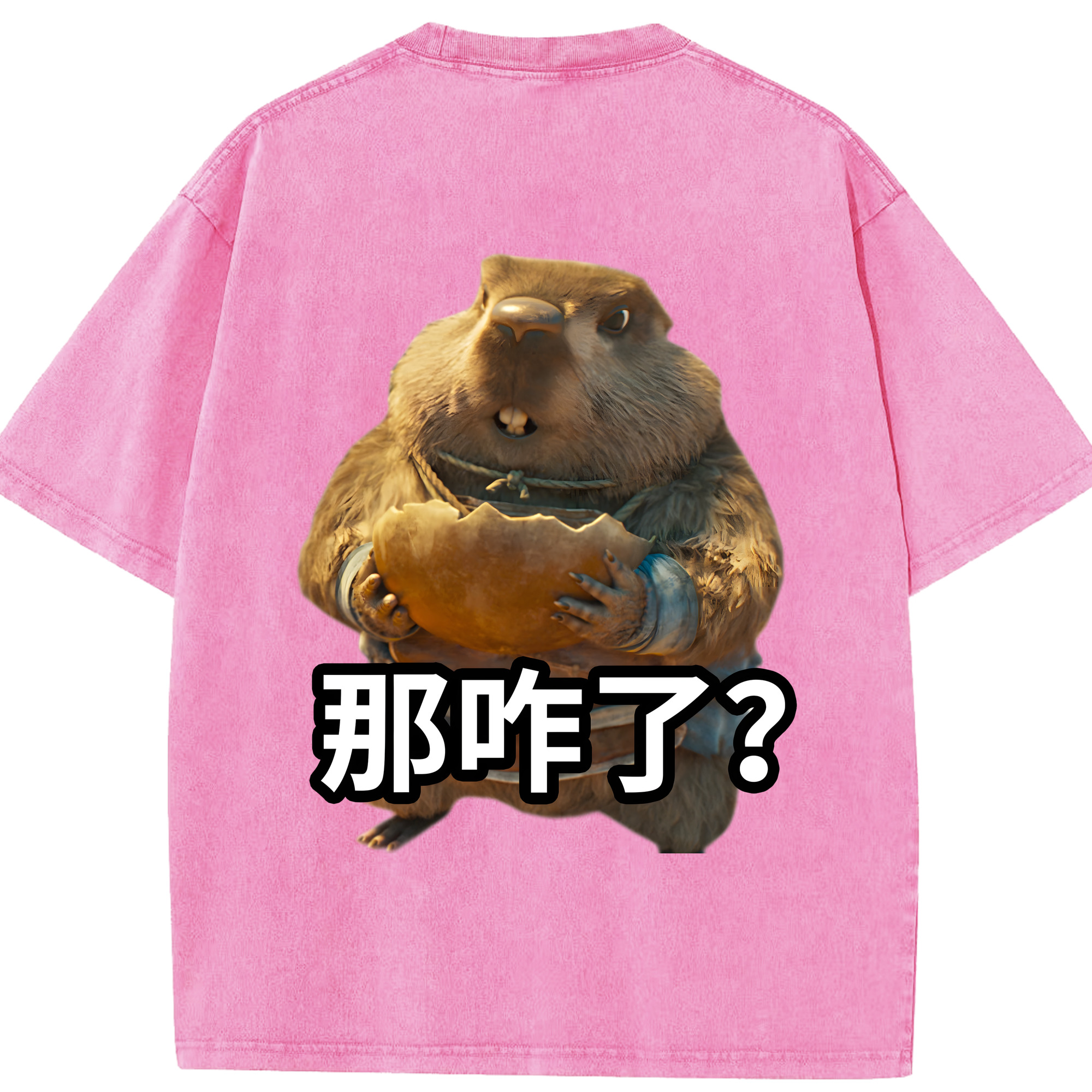 （画像用） Ne Zha 2 ナタ 魔童の大暴れ 綿100% ヴィンテージ風 半袖Tシャツ（背面プリント）